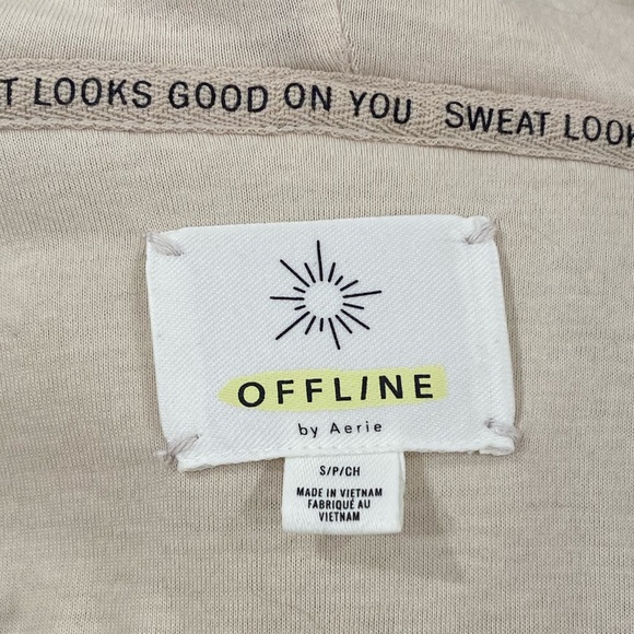 Aerie Offline Sherpa Cropped Hoodie - Picture 3 of 3